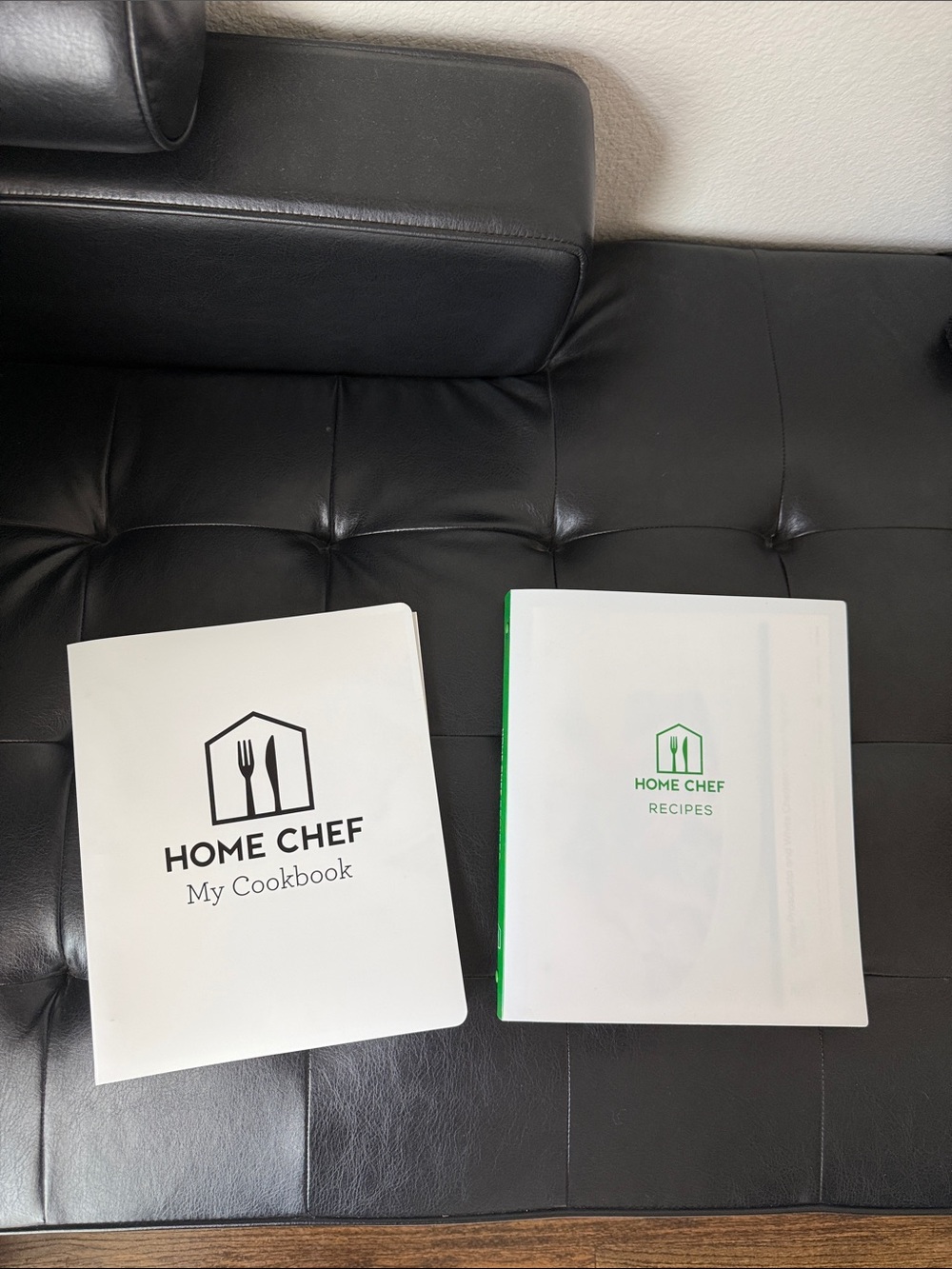 Bundle of 2 Home Chef Recipe Cookbooks Binders - over 125 recipes inside
